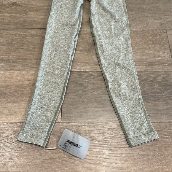 GYMSHARK Washed Khaki Marl/Blush Nude Flex High Waisted Active Leggings Size S - Picture 4 of 13